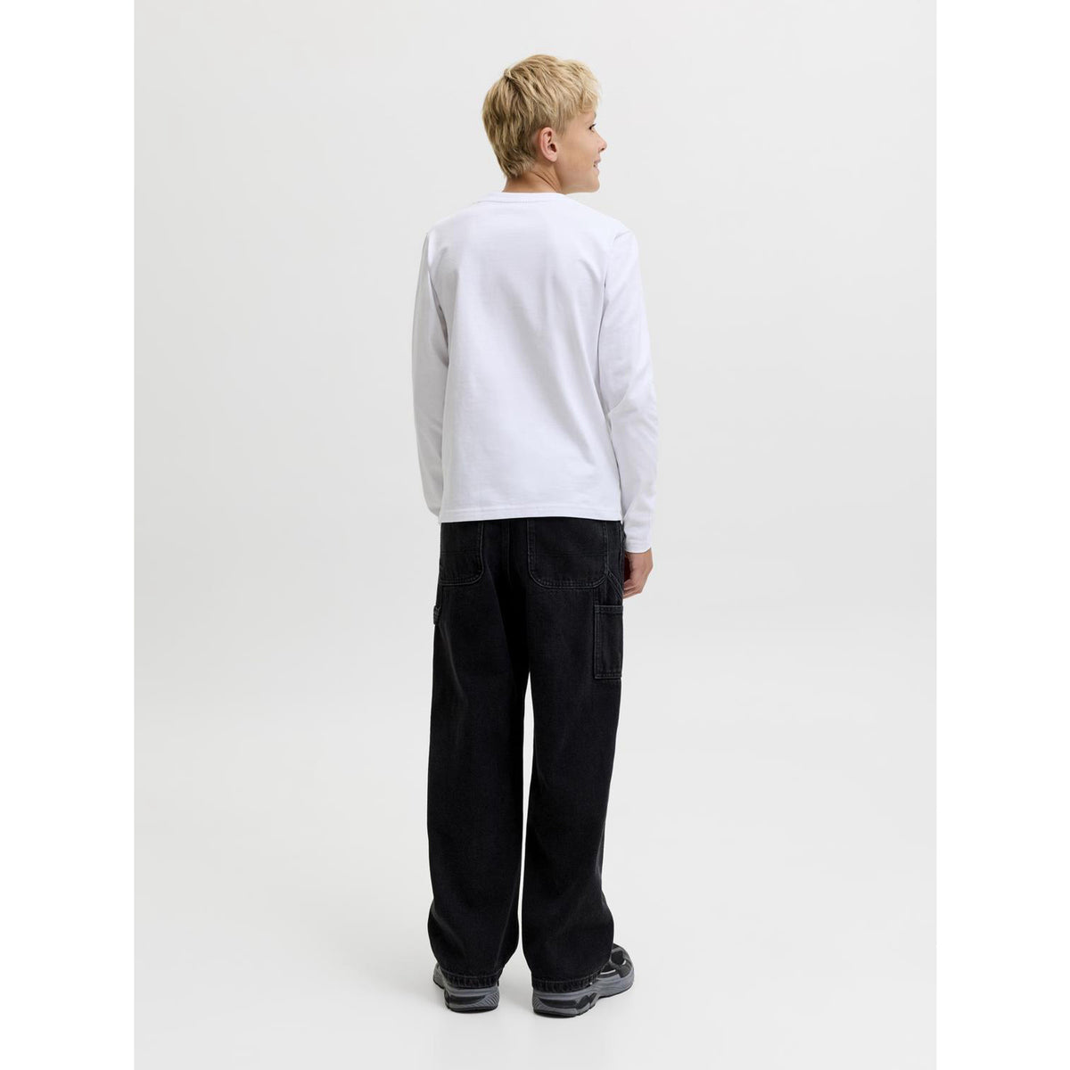 Jack & Jones Bright White Jjeorganic Rlx Tee Ls O-Neck Noos Jnr