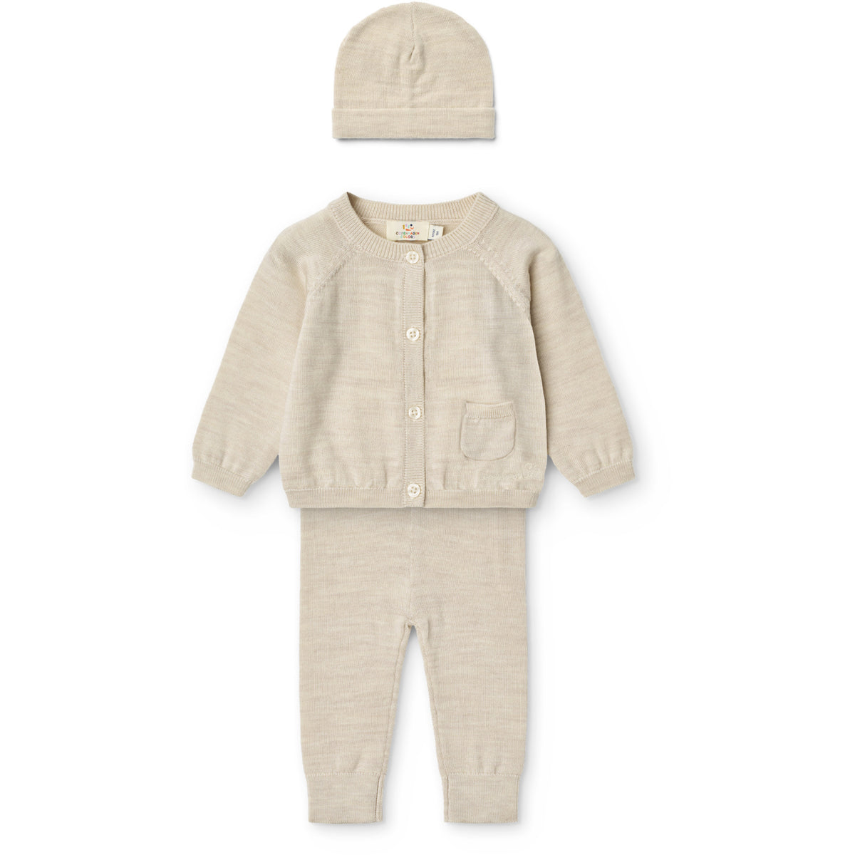 COPENHAGEN COLORS Pale Cream Melange Classic Merino Baby Set