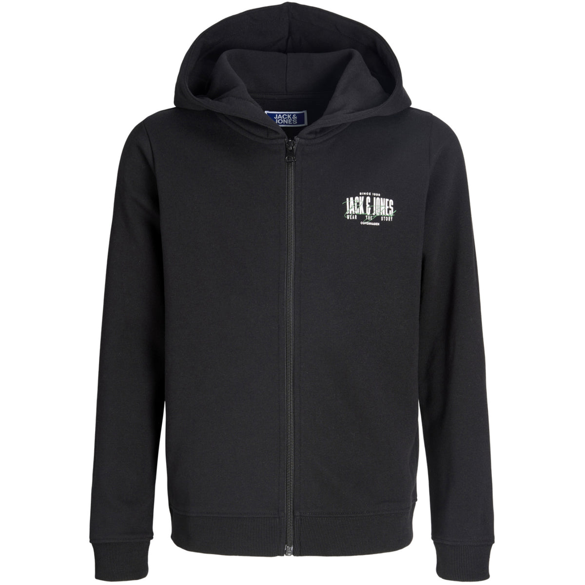 Jack & Jones Black Jjaero Sweat Zip Hood Jnr