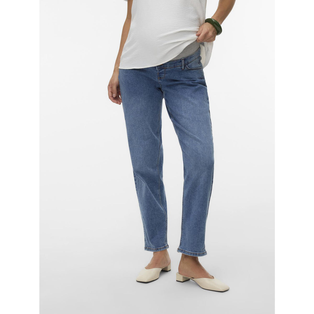 Mama;licious Medium Blue Denim Mlalberte Al Mb Jeans Noos "32