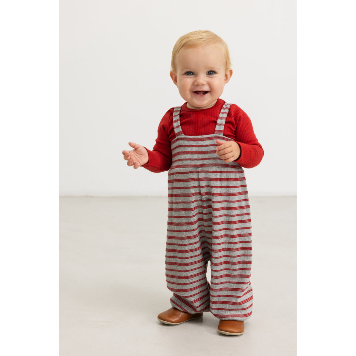 MarMar Modal Fine Rib Cherry Stripe Rinro Pants