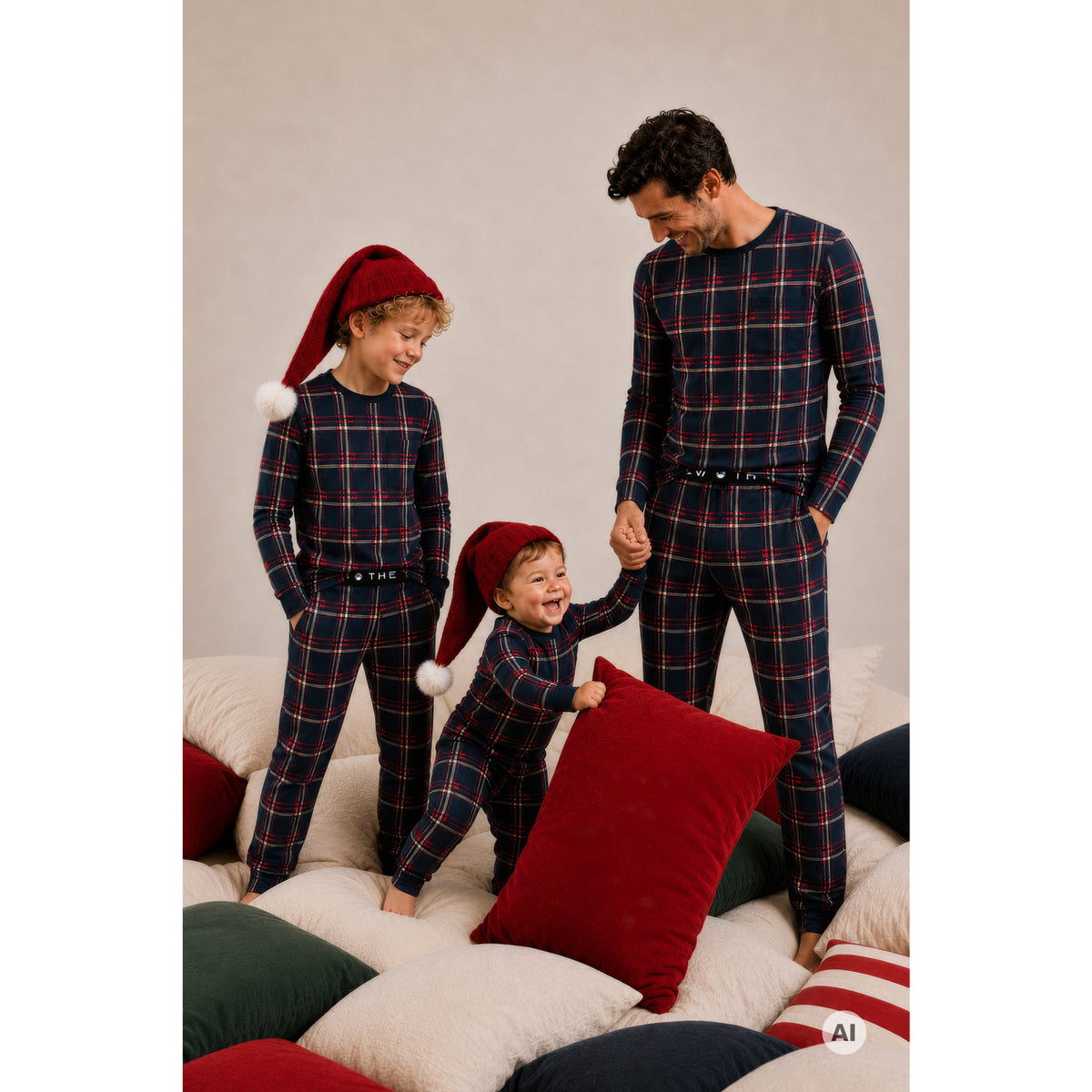 The New Navy Blazer Check Tnholiday Tartan Adult Night Set