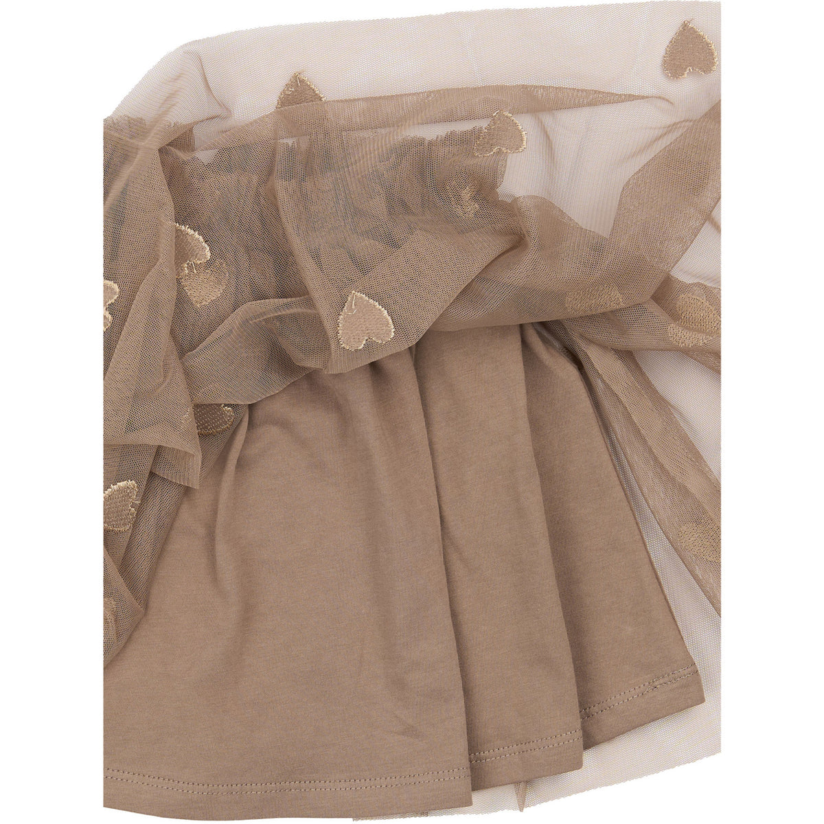 THE NEW Siblings Taupe Gray EMB TN TNSTYna Mesh Skirt