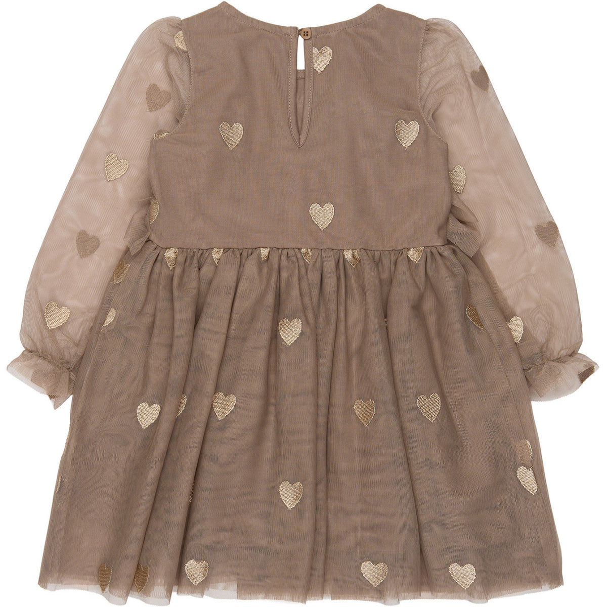 THE NEW Siblings Taupe Gray EMB TN TNSTYna L_S Mesh Dress