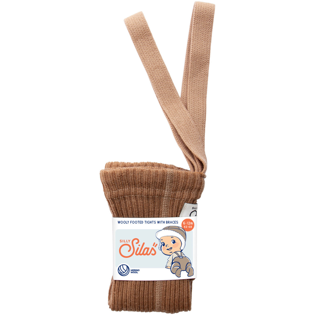 Silly Silas Wooly Footed Tights With Braces Cappuccino