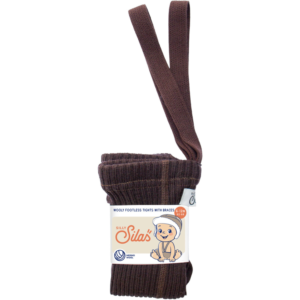 Silly Silas Wooly Footless Tights With Braces Espresso Brown