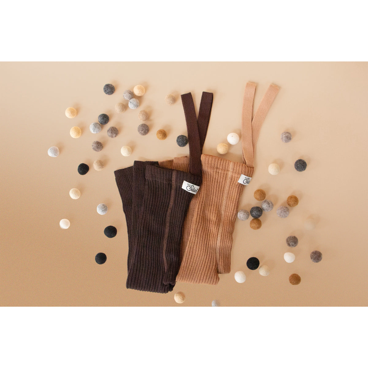 Silly Silas Wooly Footless Tights With Braces Cappuccino