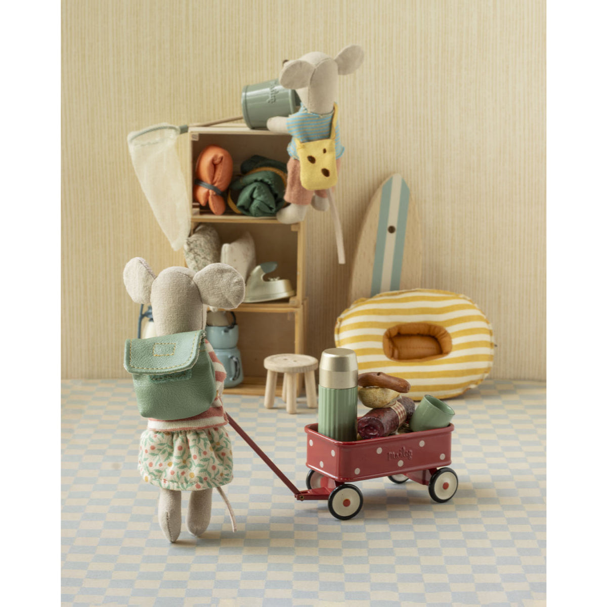 Maileg Vogn, Mus - Rød
