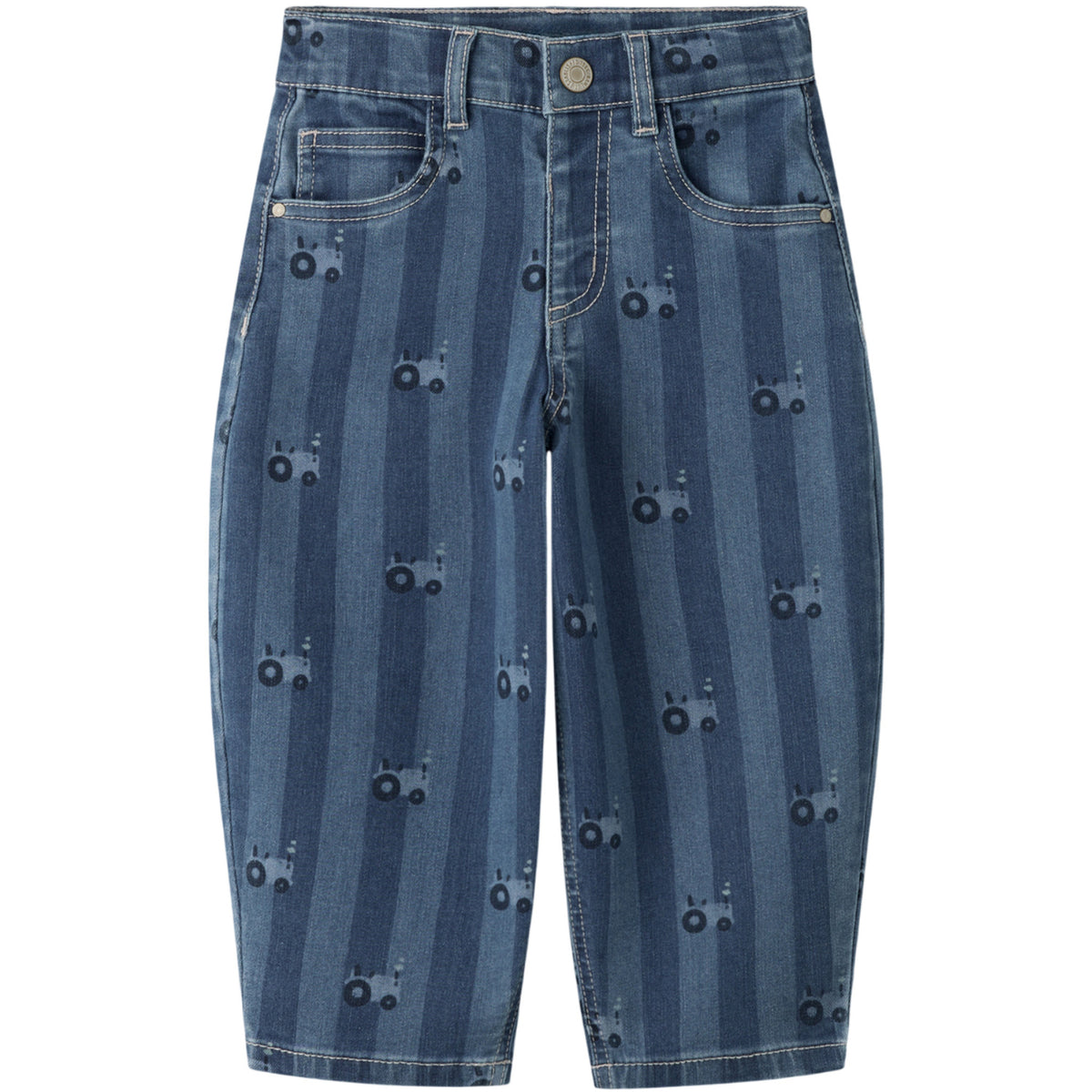 Name It Medium Blue Denim Tractor Nmmben Barrel Jeans 6699-Qn