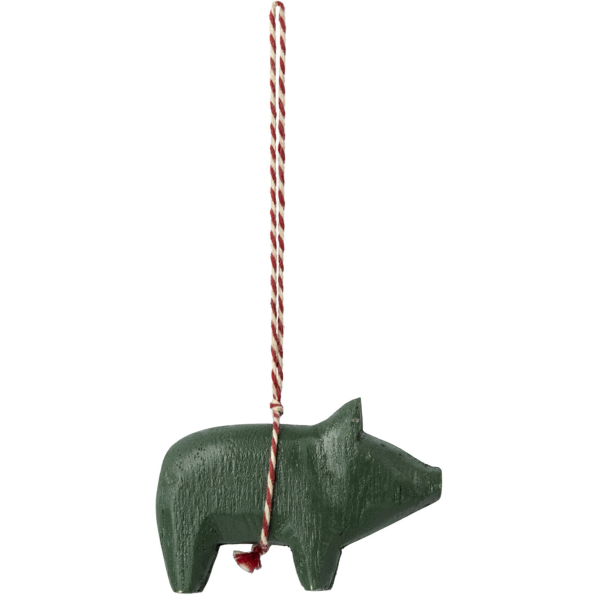 Maileg Wooden ornament, Pig - Dark green