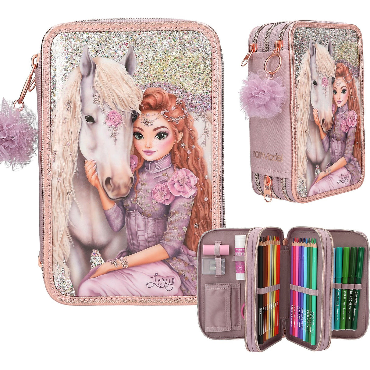 TOPModel Viva Violet Triple Pencil Case