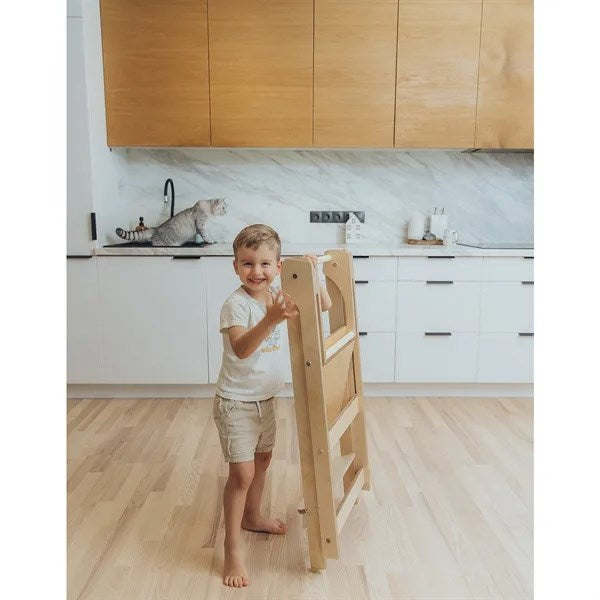 Duck Woodworks Transformable Kitchen Tower Natural