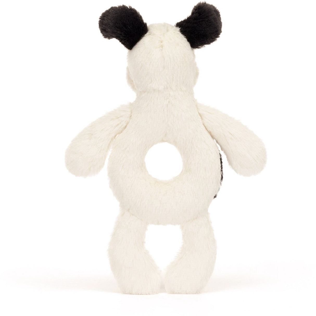 Jellycat Bashful Black & Cream Puppy Ring Rattle