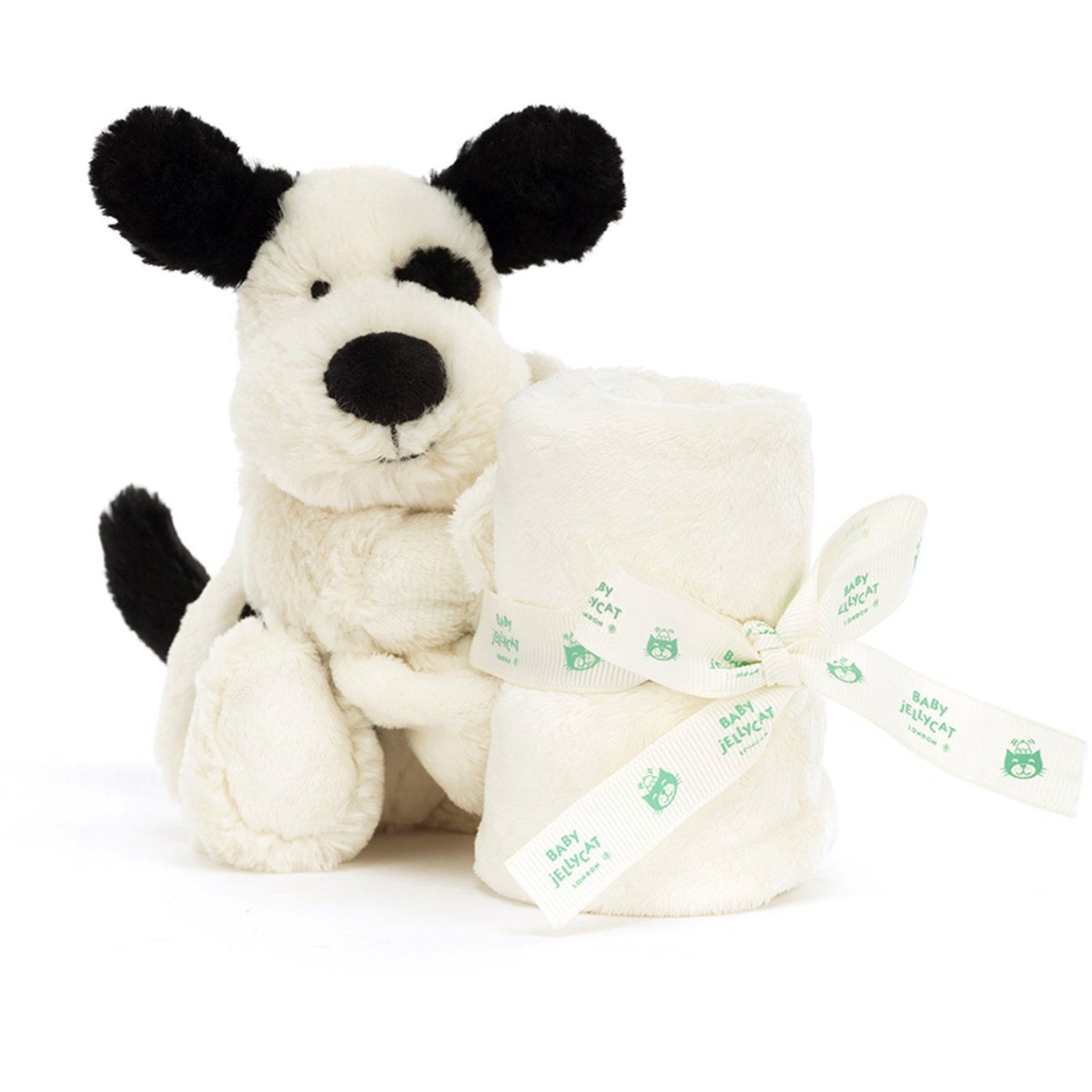 Jellycat Bashful Black & Cream Puppy Soother 6