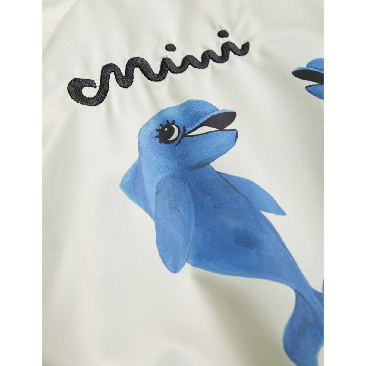 Mini Rodini White Dolphins Lightweight Baseball Jacket