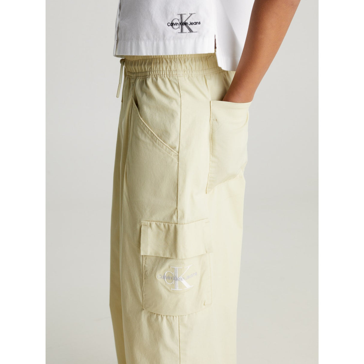 Calvin Klein Wide Leg Cargo Pants Green Haze