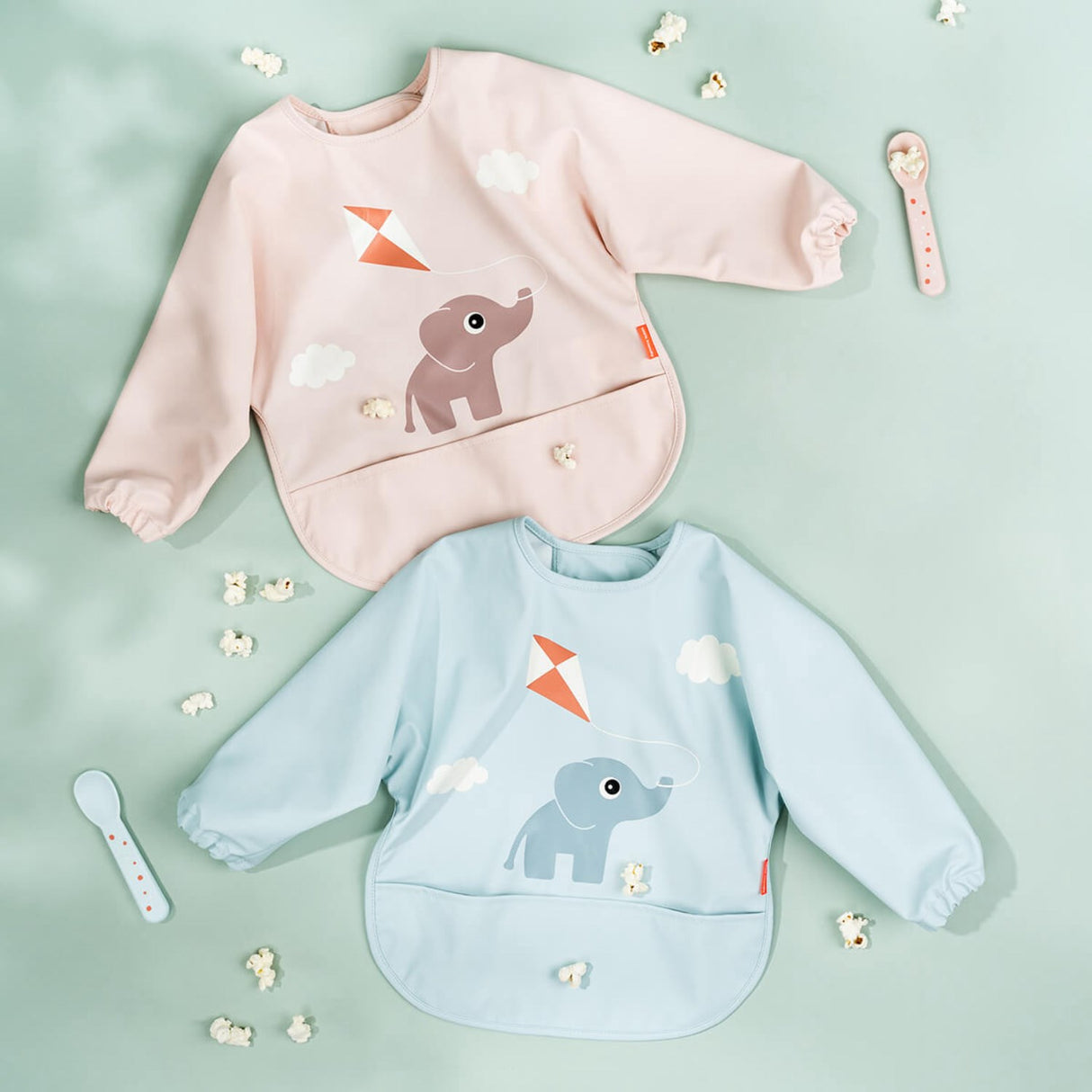 DonebyDeer Bib w/Sleeves & Pocket Playground Blue