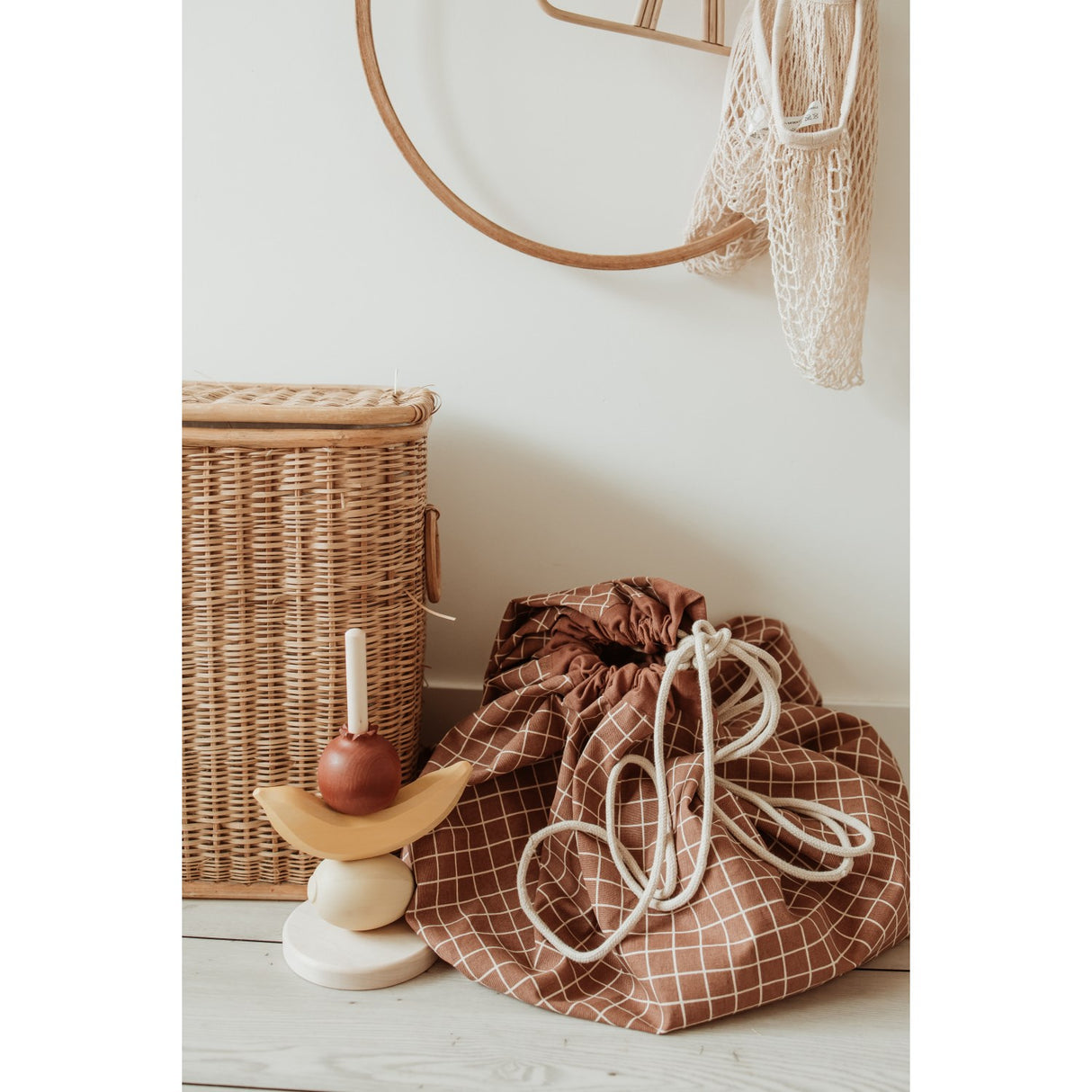 Play&Go Organic Grid Brown 2-in-1 Playmat