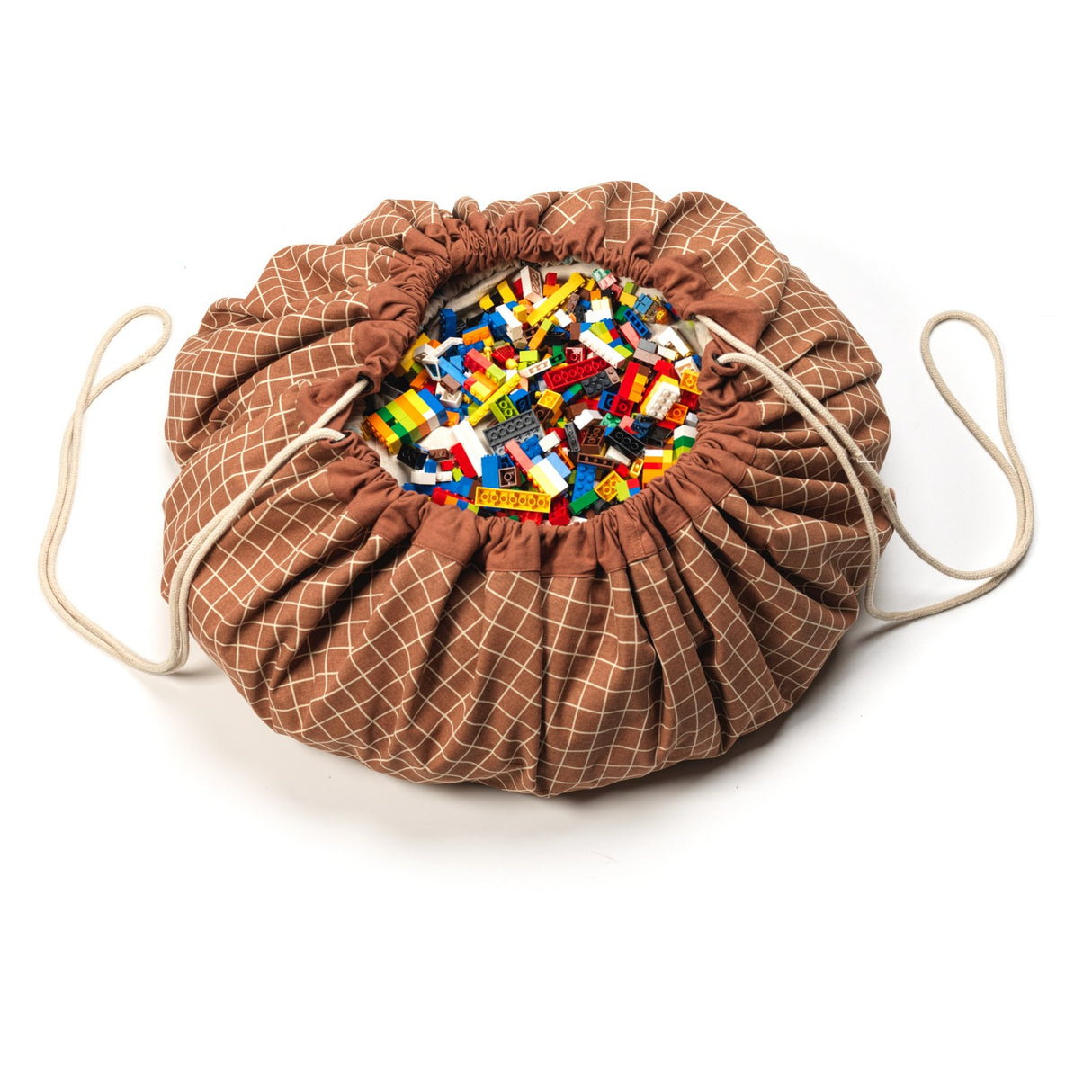 Play&Go Organic Grid Brown 2-in-1 Playmat