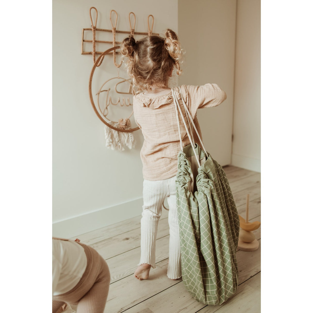 Play&Go Organic Grid Green 2-in-1 Playmat