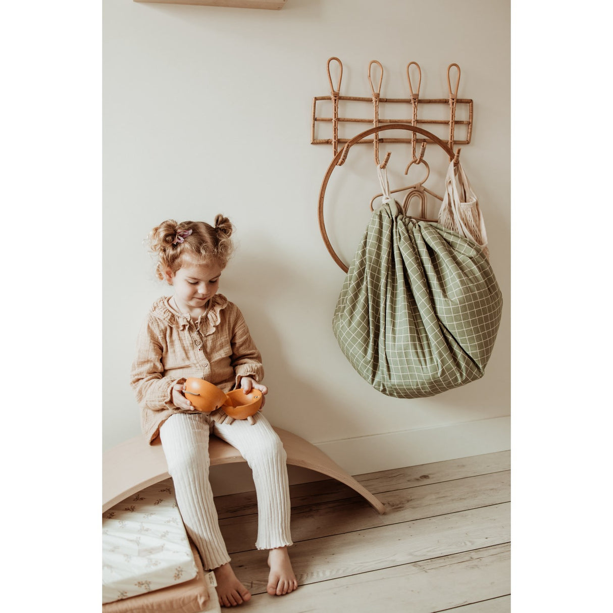 Play&Go Organic Grid Green 2-in-1 Playmat