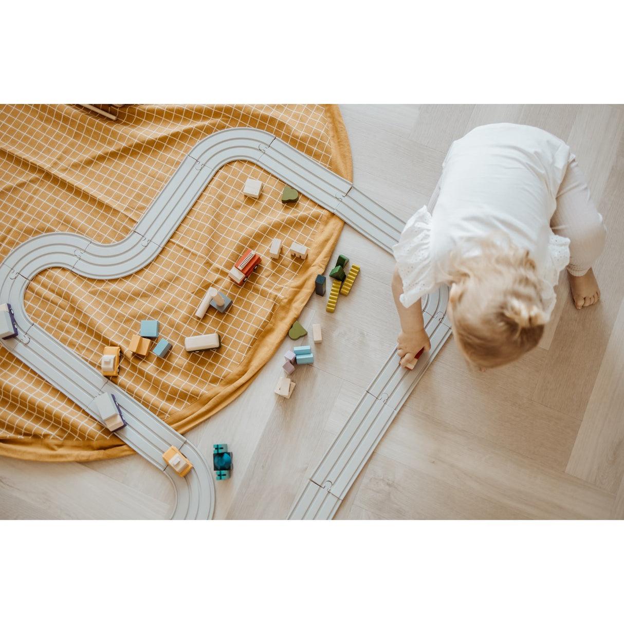 Play&Go Organic Grid Mustard 2-in-1 Playmat