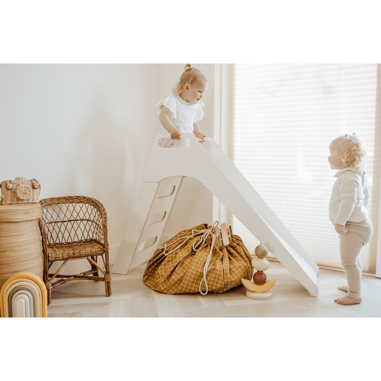 Play&Go Organic Grid Mustard 2-in-1 Playmat