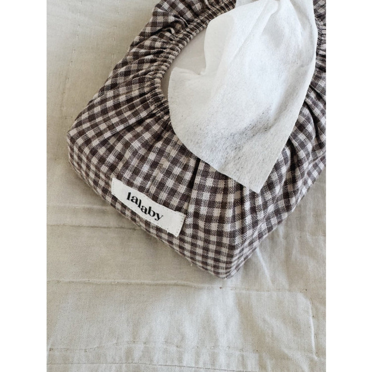 Lalaby Mini Check Wet Wipe Cover