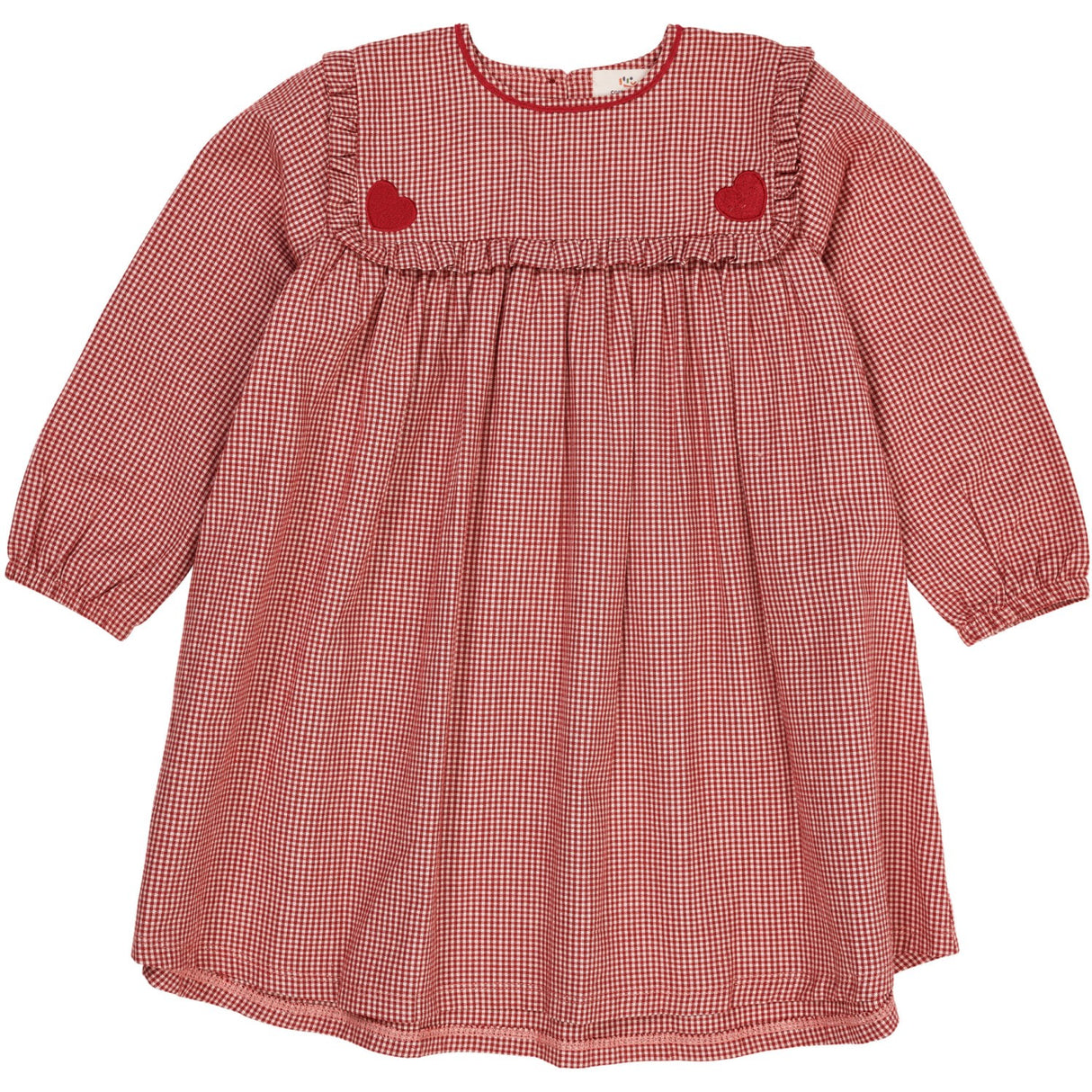 Copenhagen Colors x Luksusbaby Red Check Combi Check Dress W. Heart Emb