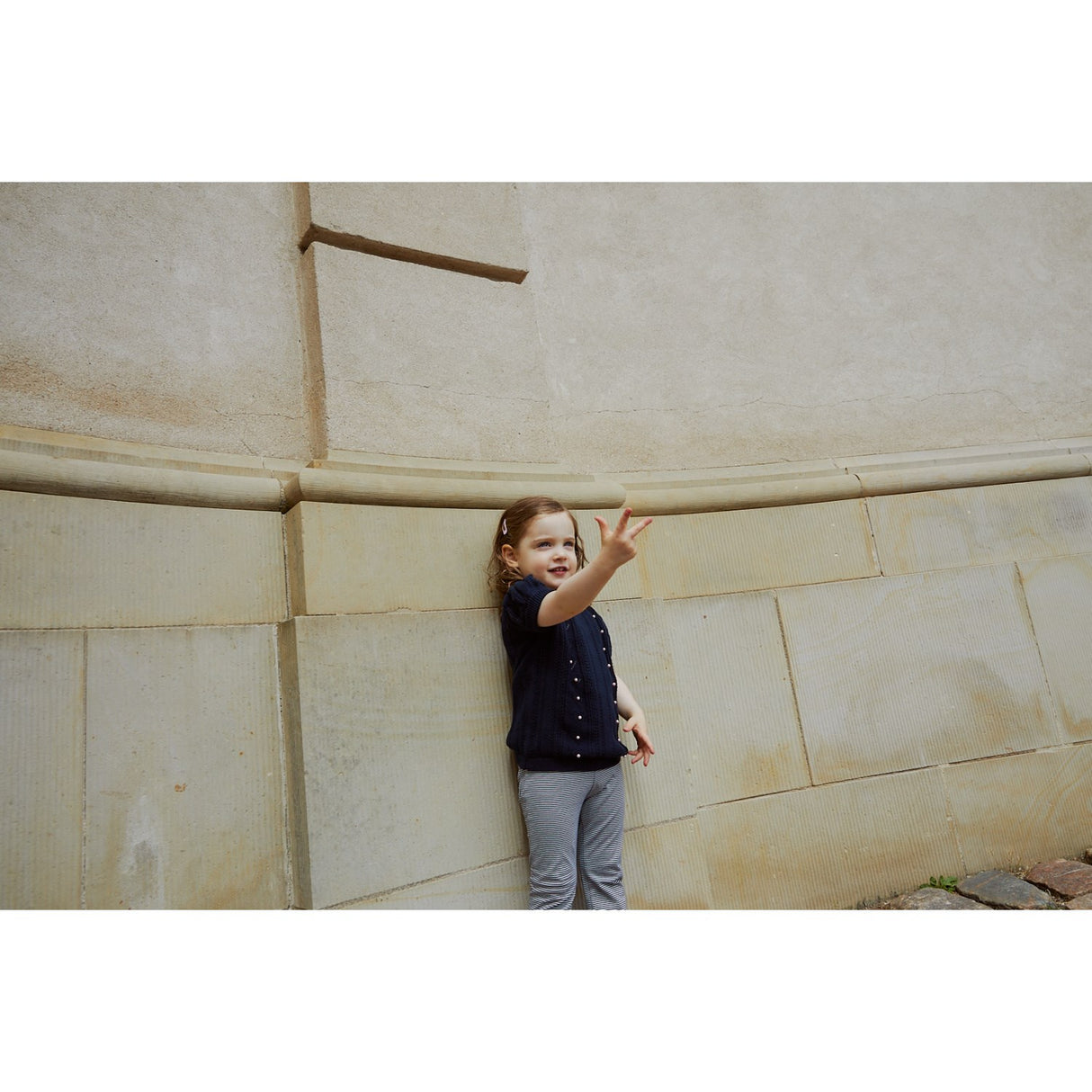 Copenhagen Colors Navy/Cream Stripe Striped Flare Pants