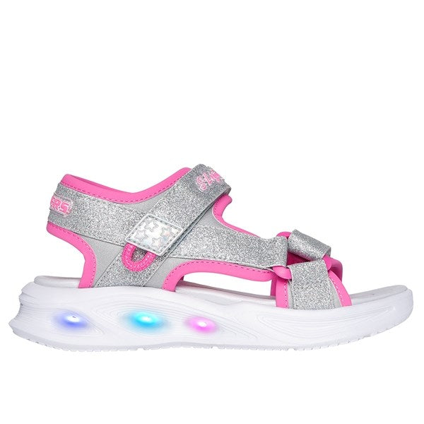 Skechers Sola Glow Sandal Silver Hot Pink 2