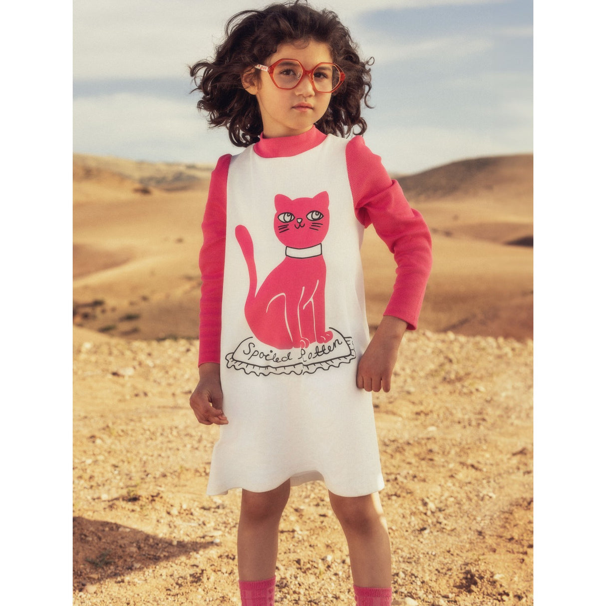 Mini Rodini White Cat Sp Dress