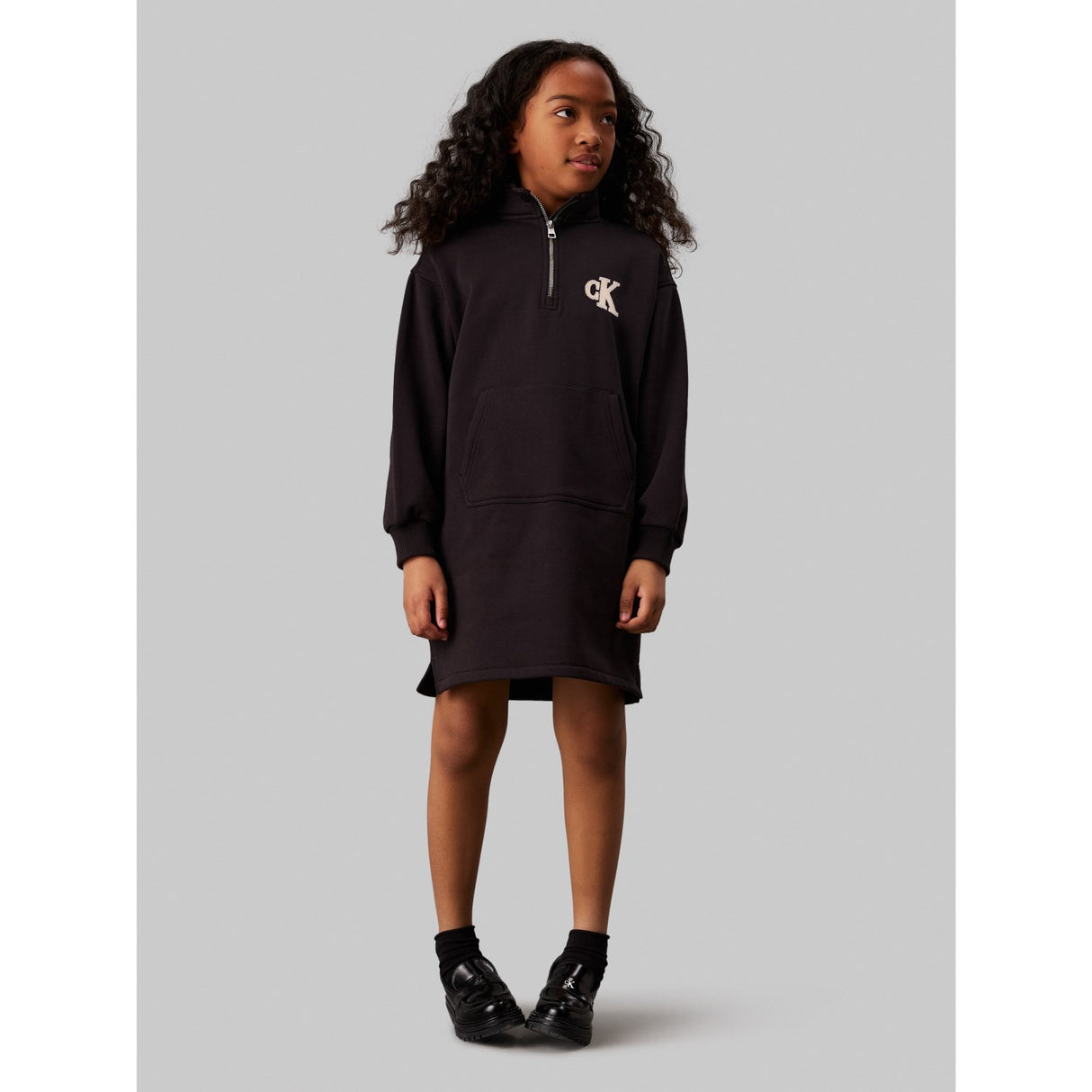 Calvin Klein Ck Black Teddy MonAndram Zip Fleece Dress