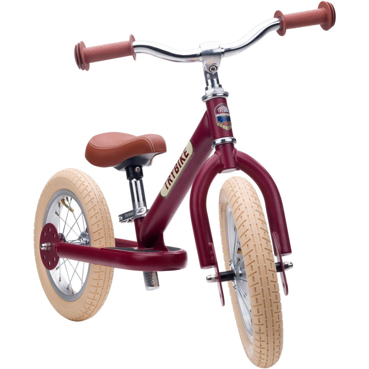 Trybike in steel, 2 wheels, Vintage Red