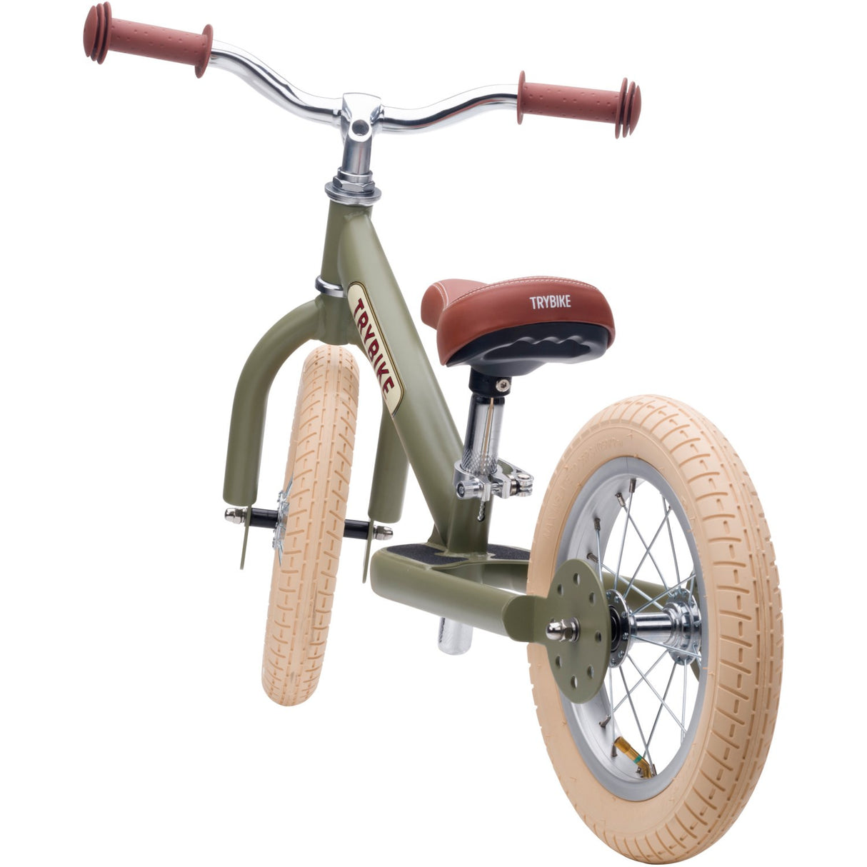 Trybike in steel, 2 wheels, Vintage Green