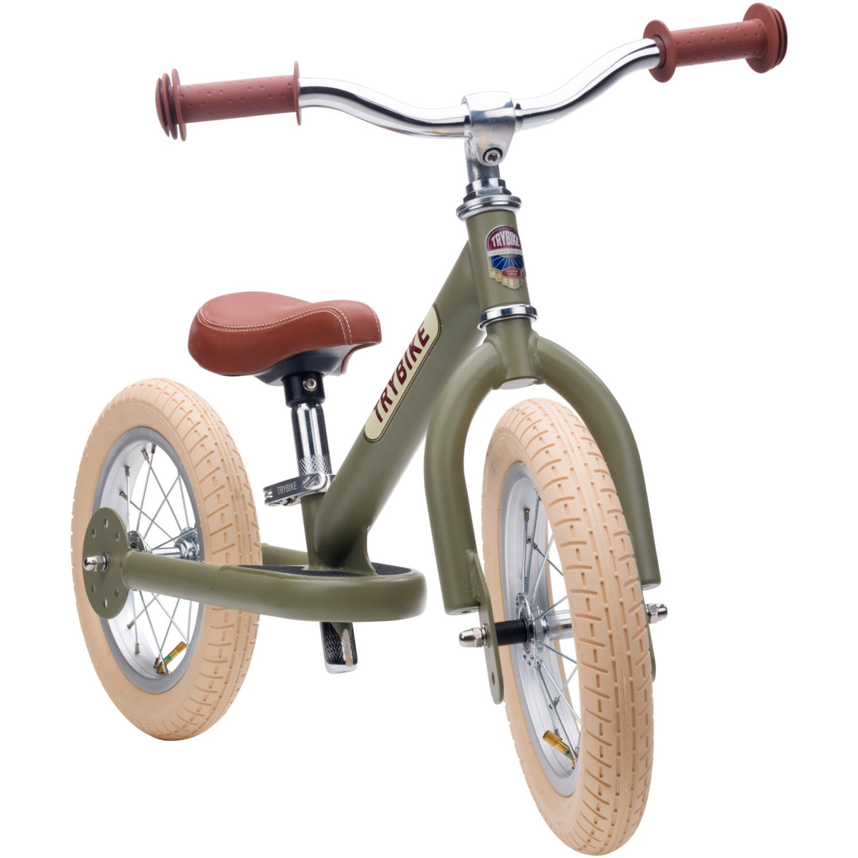 Trybike in steel, 2 wheels, Vintage Green