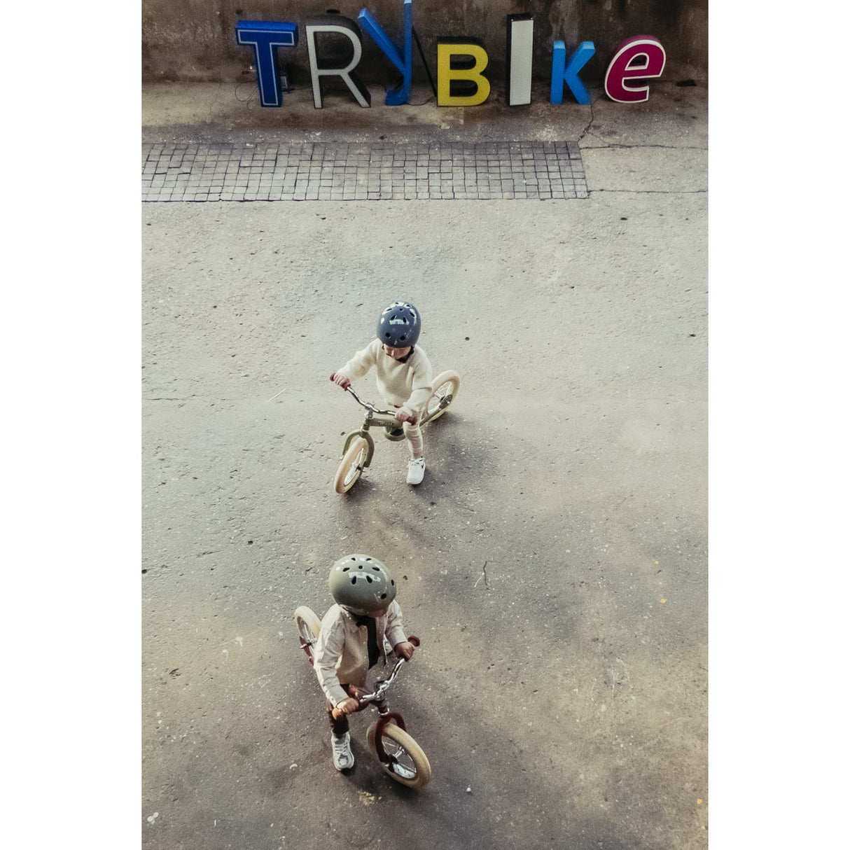 Trybike in steel, 2 wheels, Vintage Green