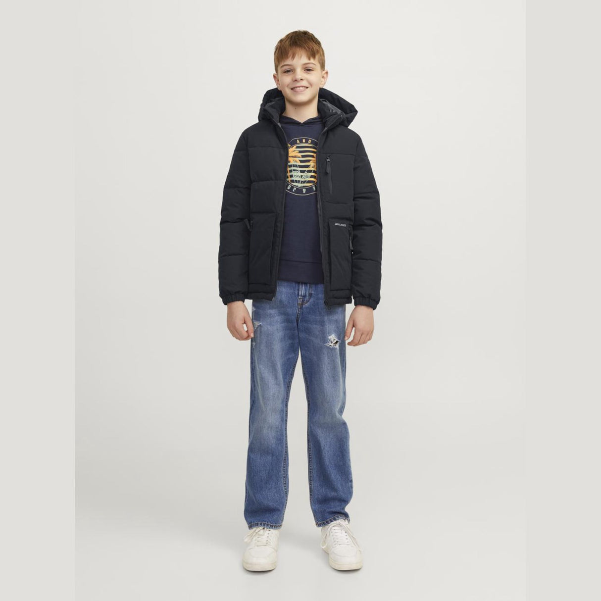 Jack & Jones Junior Black Eotto Puffer Jacket