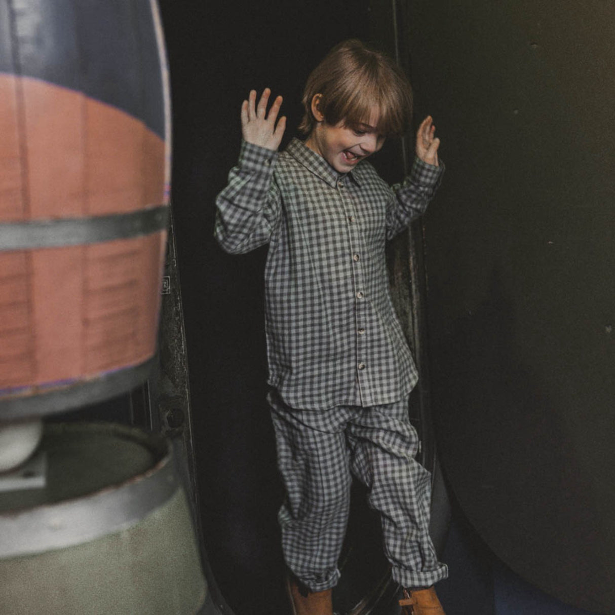 That's Mine Blue Check Hallie Pants