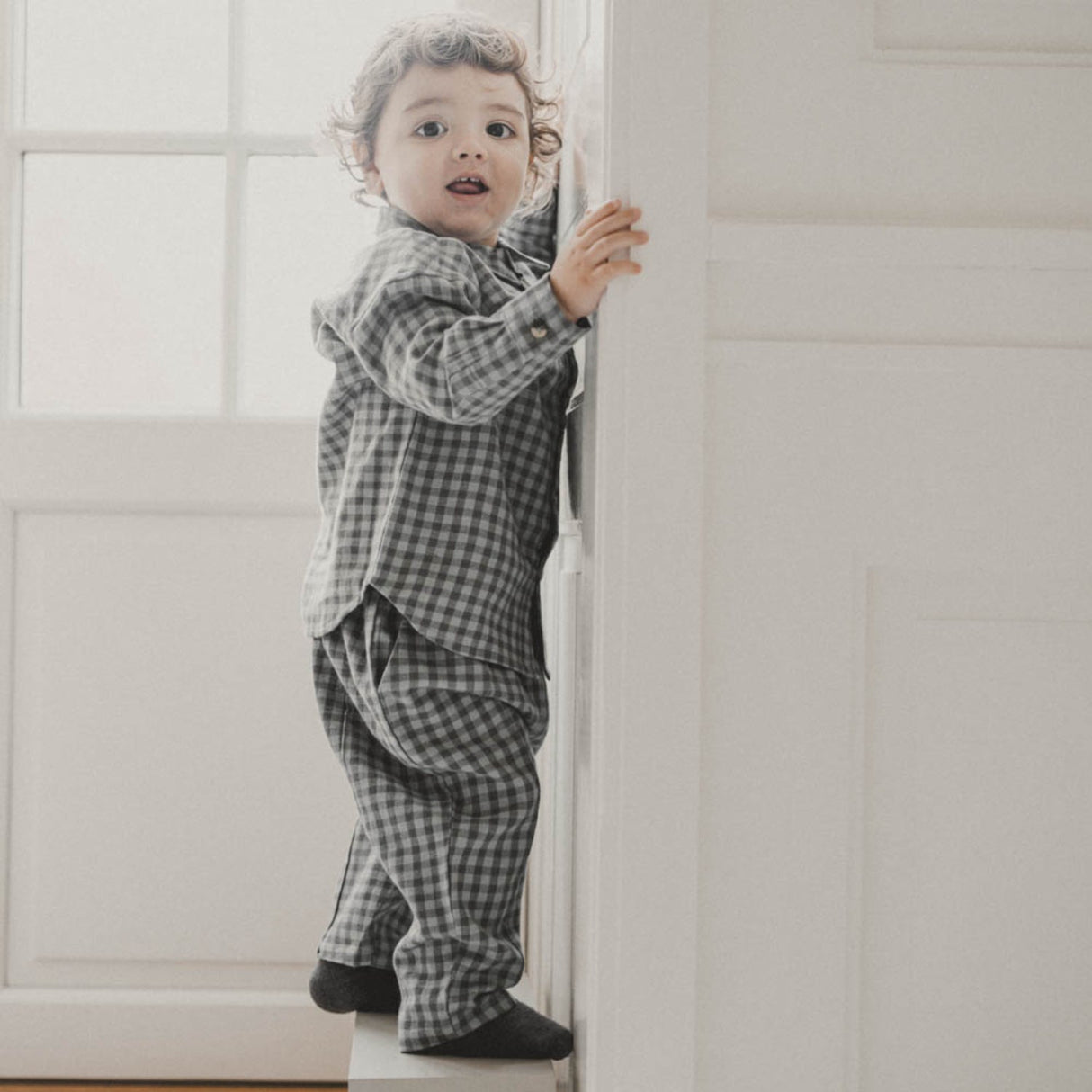 That's Mine Blue Check Hallie Pants