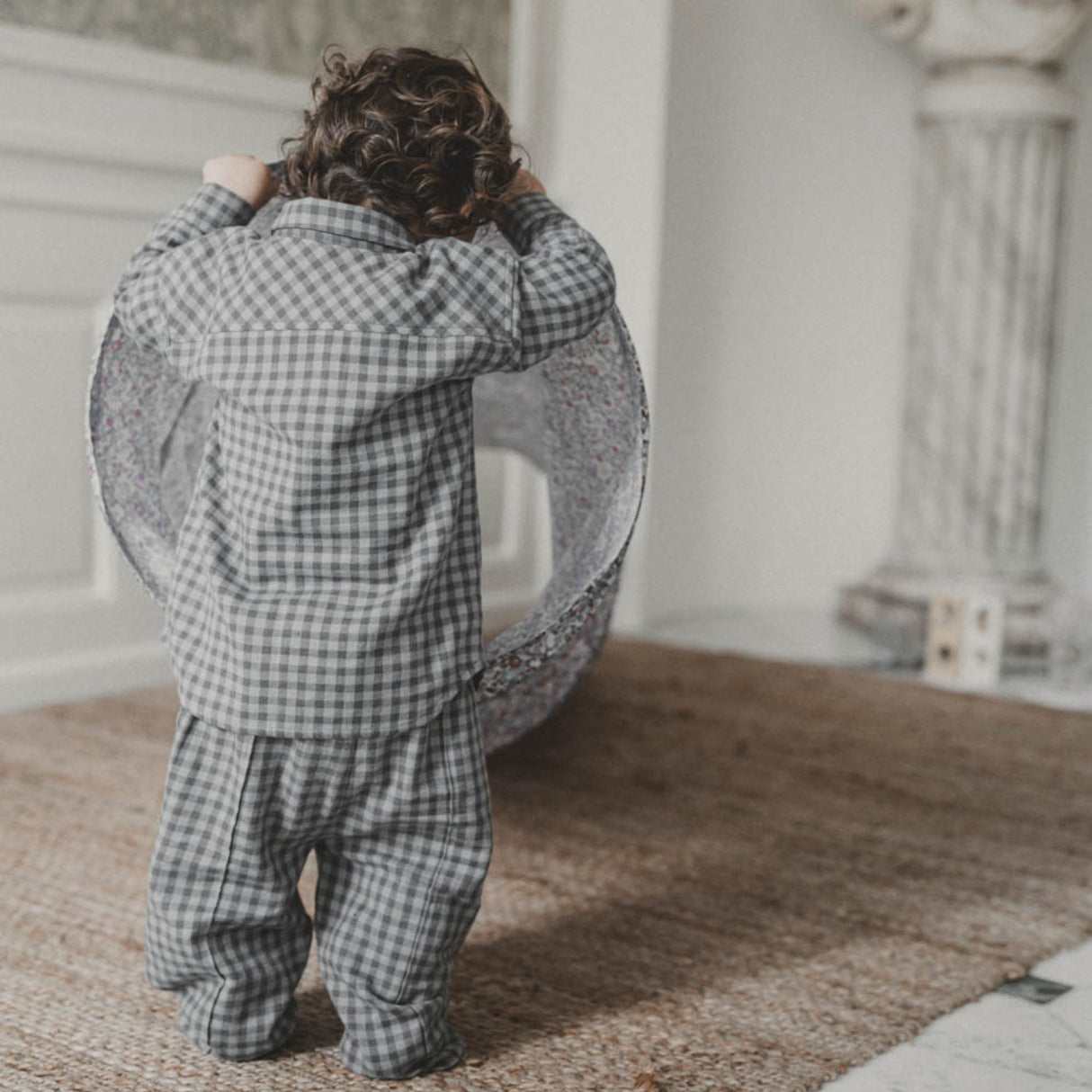 That's Mine Blue Check Hallie Pants