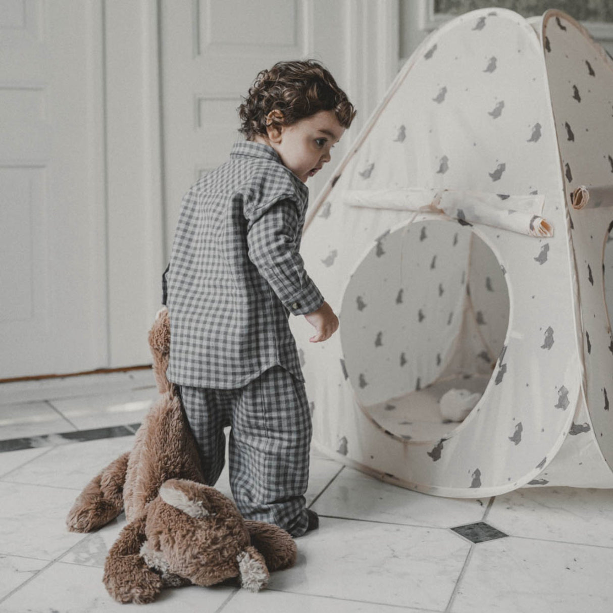 That's Mine Blue Check Hallie Pants