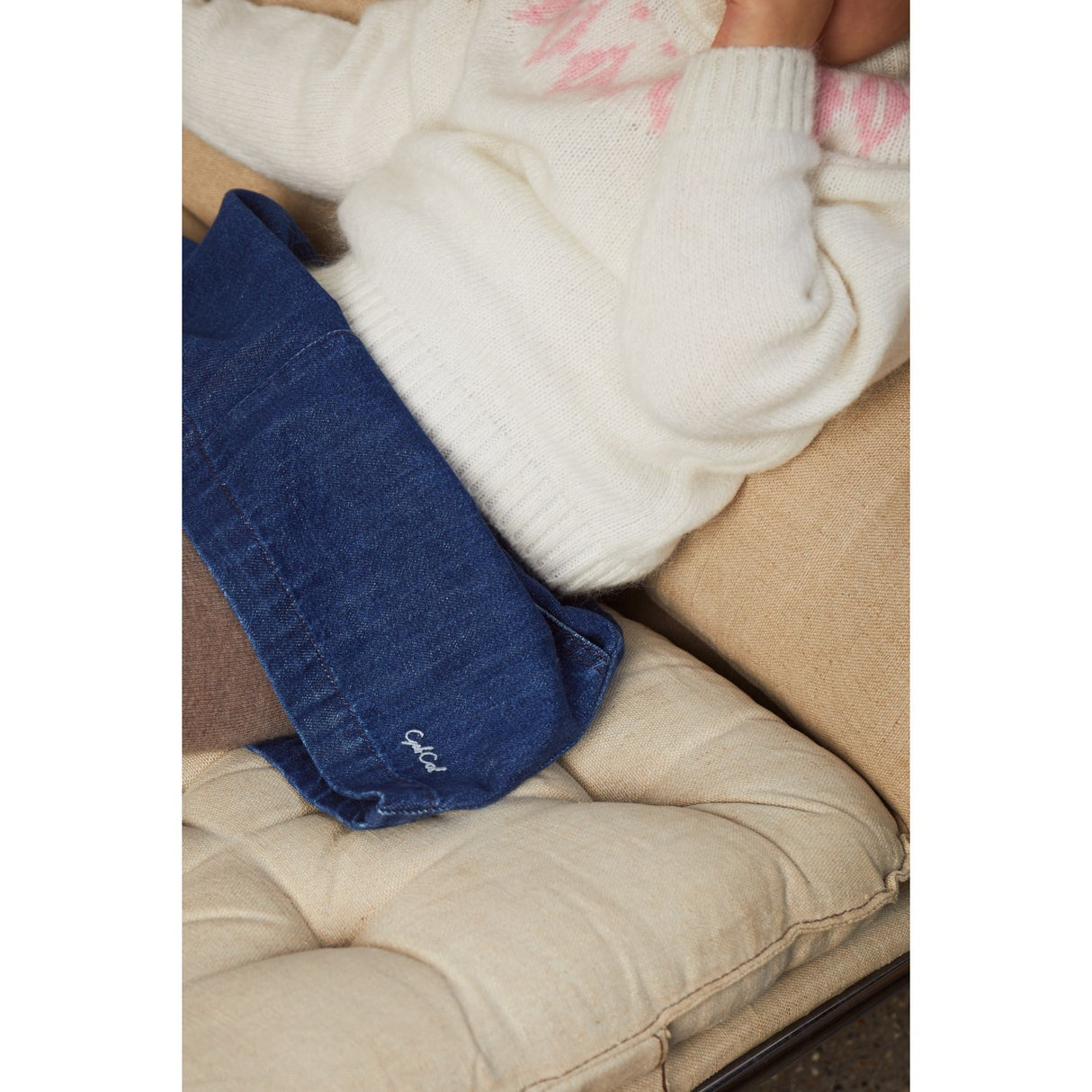 COPENHAGEN COLORS Cream/Bubblegum Combi Wool Iceland Blouse