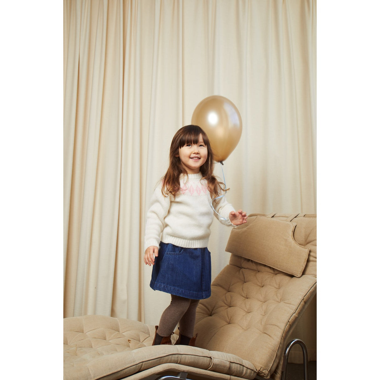 COPENHAGEN COLORS Cream/Bubblegum Combi Wool Iceland Blouse