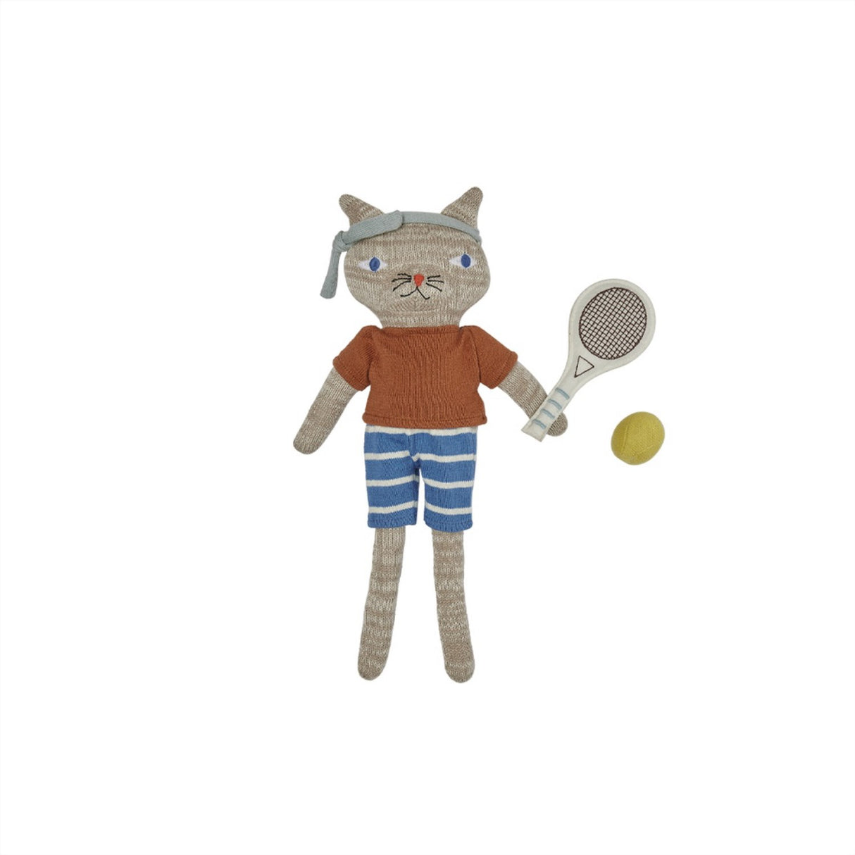 OYOY Light Brown Melange Polly Cat Tennis Doll