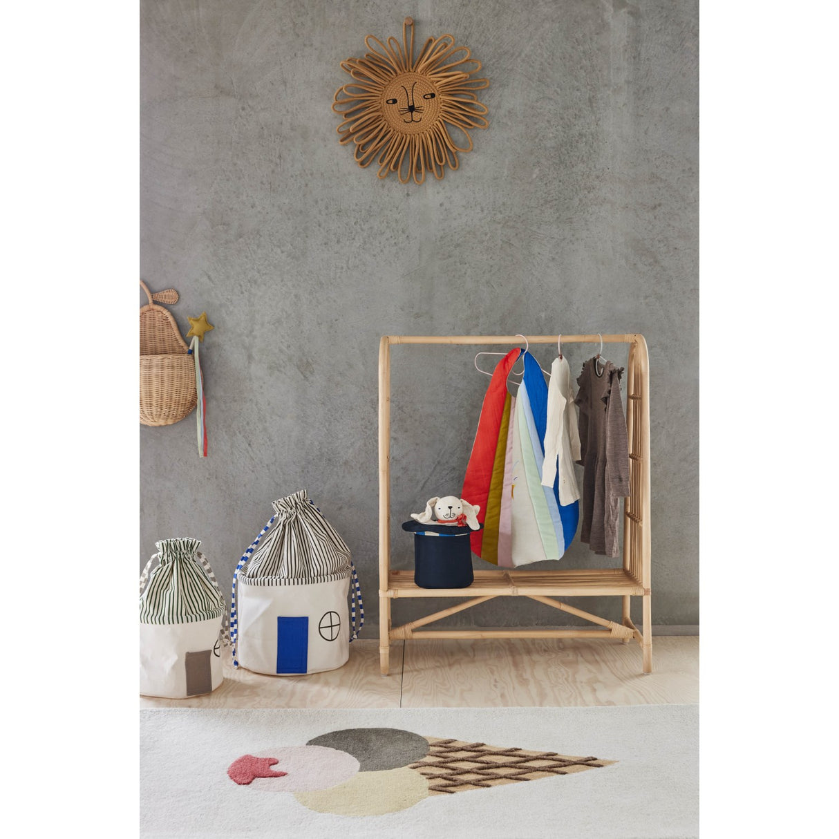 OYOY Optic Blue Koya Storage Basket