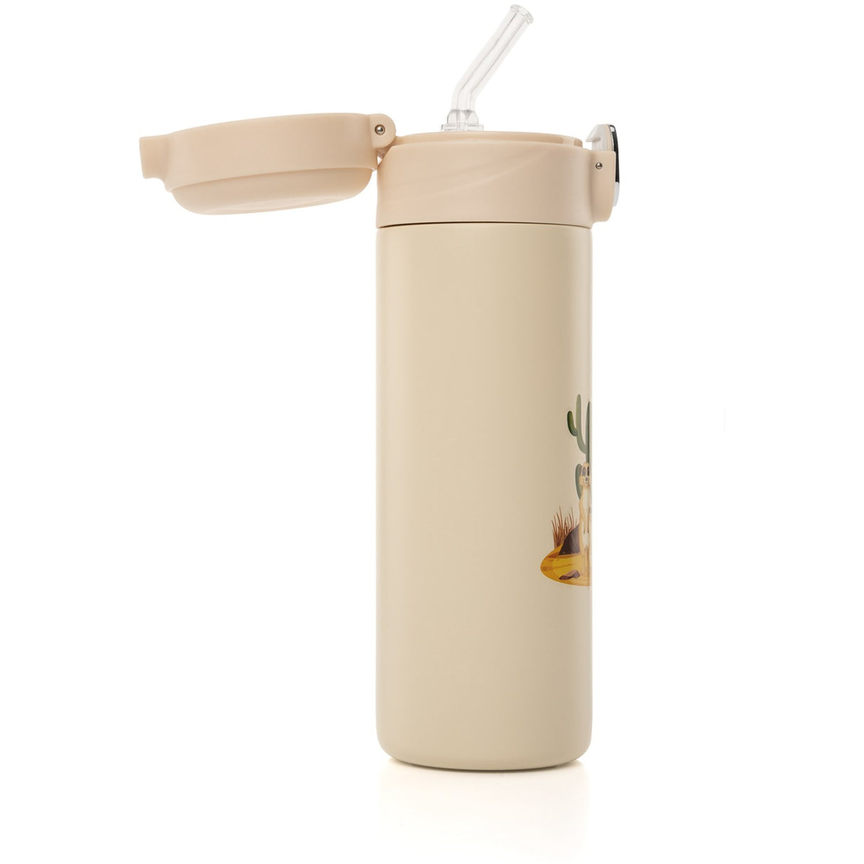 REER Drinking bottle with straw - Creme