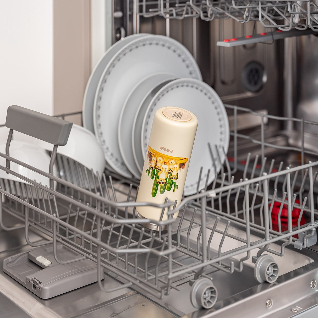 REER Drinking bottle with straw - Creme