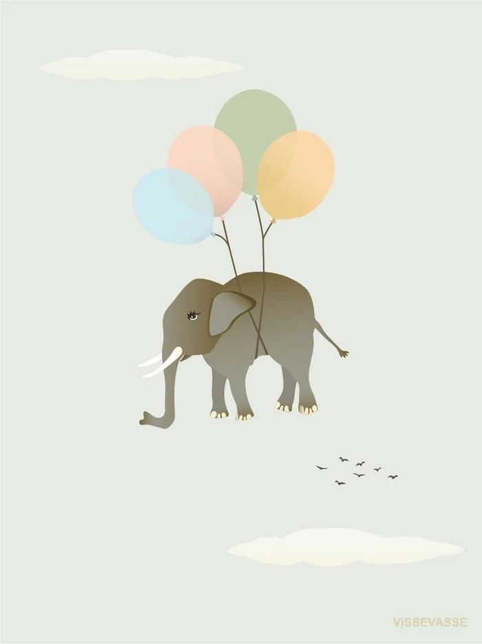 ViSSEVASSE FLYING ELEPHANT - Greeting Cart