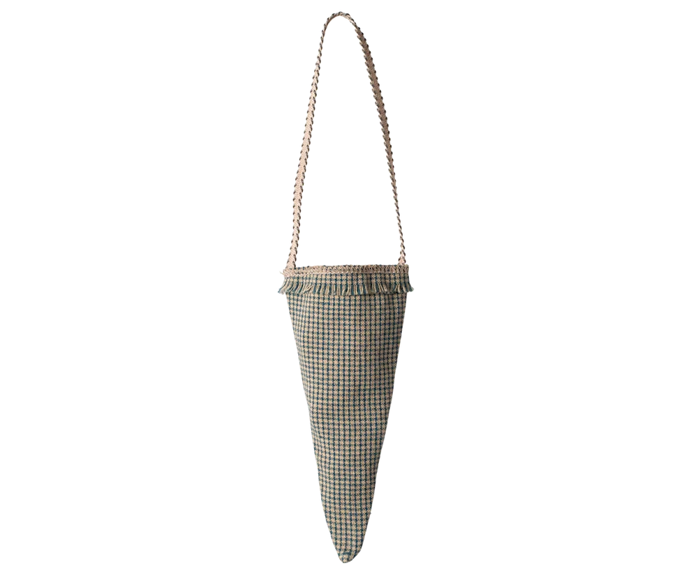 Maileg Cornet ornament, Checker - Petrol